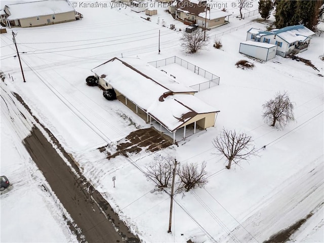 view of snowy aerial view