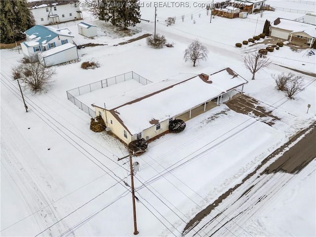 view of snowy aerial view