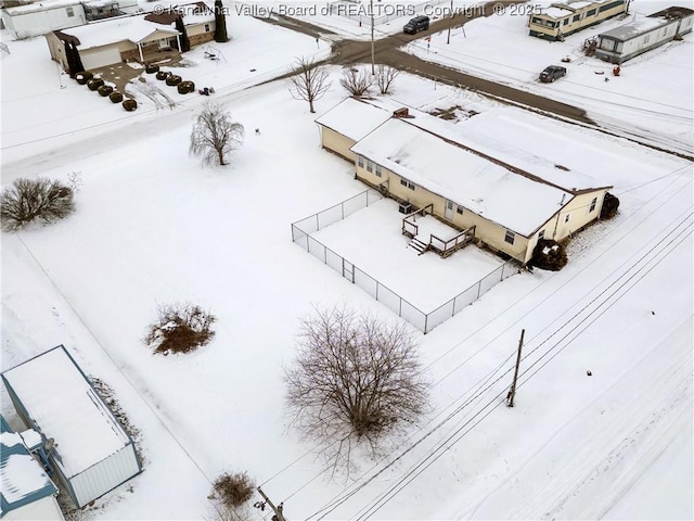 view of snowy aerial view