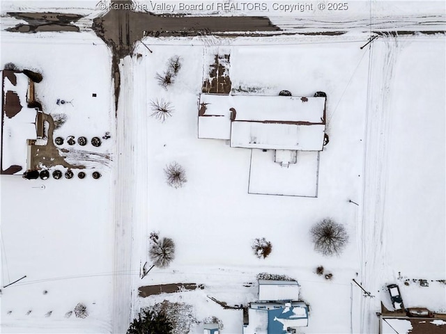 view of snowy aerial view