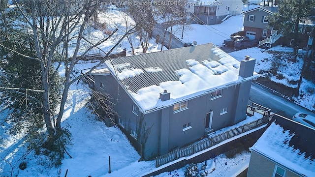 view of snowy aerial view