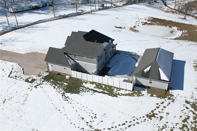 view of snowy aerial view