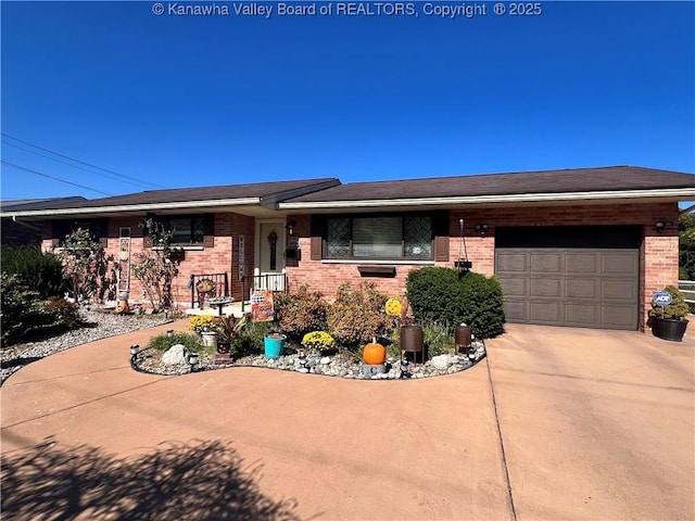 ranch-style house featuring a garage