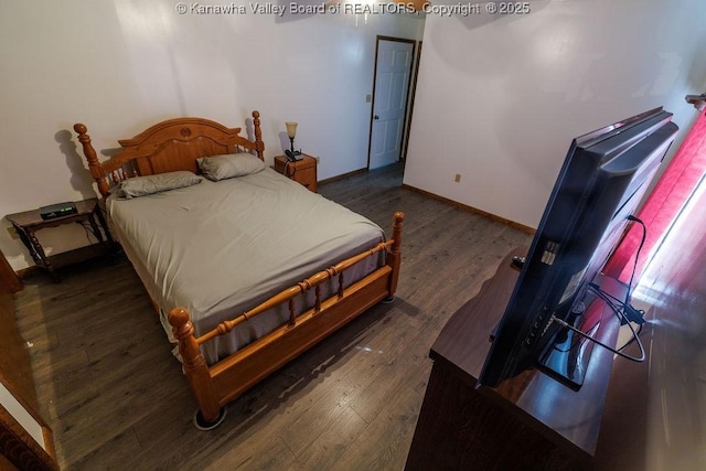 bedroom featuring dark wood-type flooring