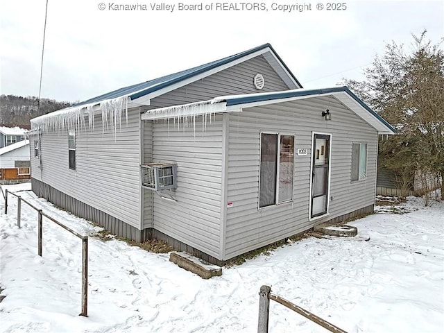 view of snowy exterior