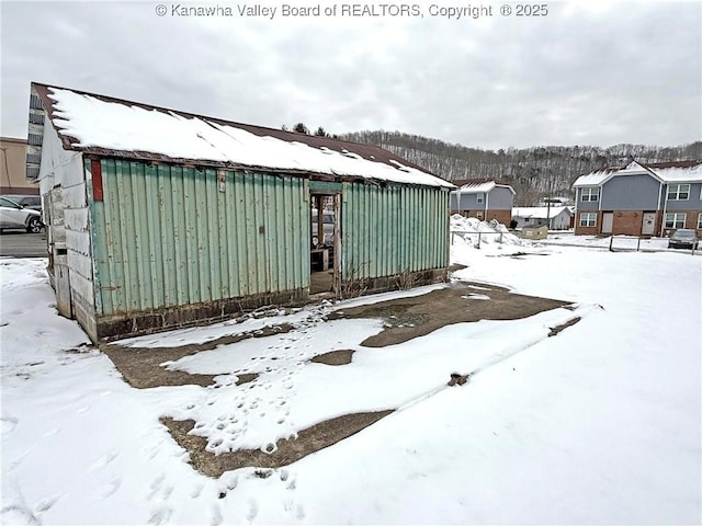 view of snow covered structure