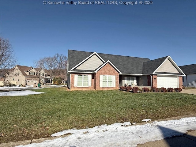 view of front of home with a front yard