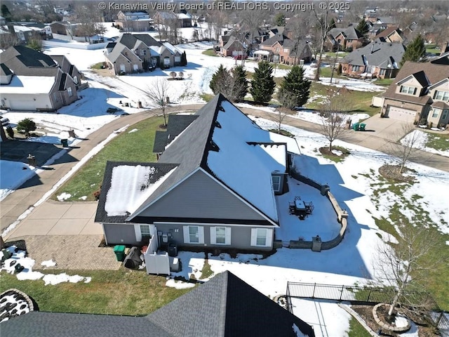 view of snowy aerial view