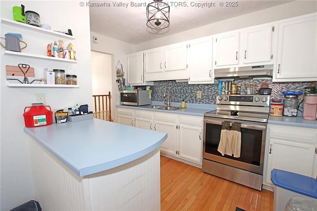 kitchen with white cabinetry, appliances with stainless steel finishes, sink, and decorative backsplash