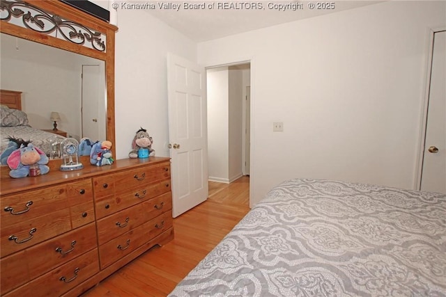 bedroom featuring light hardwood / wood-style flooring