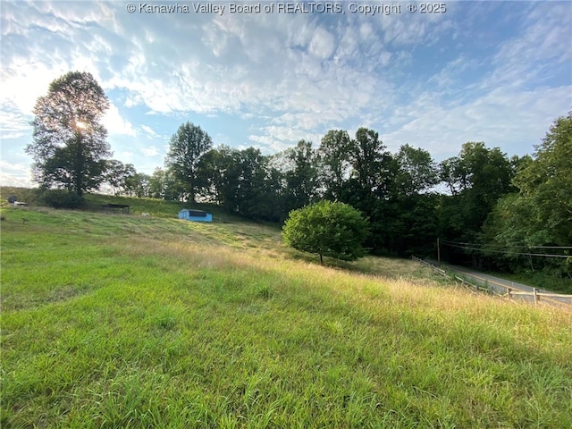 view of yard with a rural view