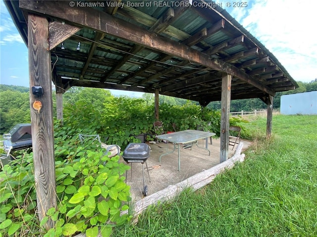 view of patio featuring grilling area