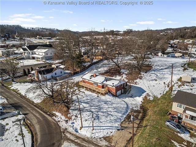 view of snowy aerial view