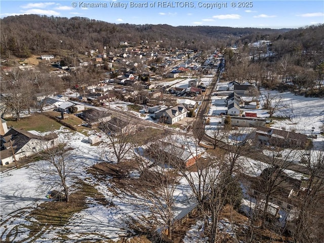 view of snowy aerial view