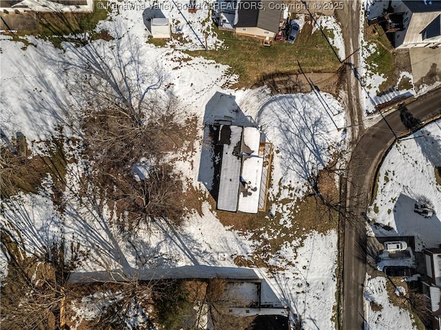 view of snowy aerial view