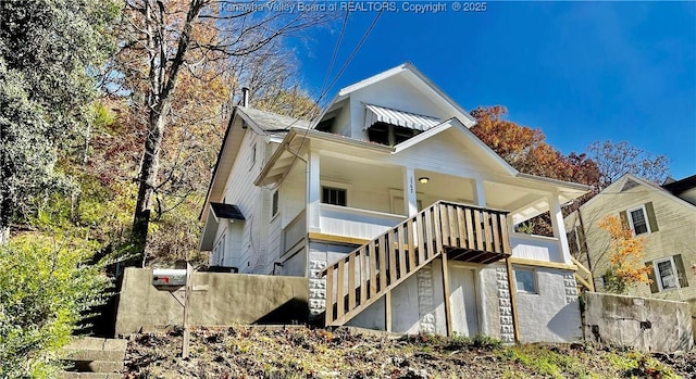 exterior space with covered porch