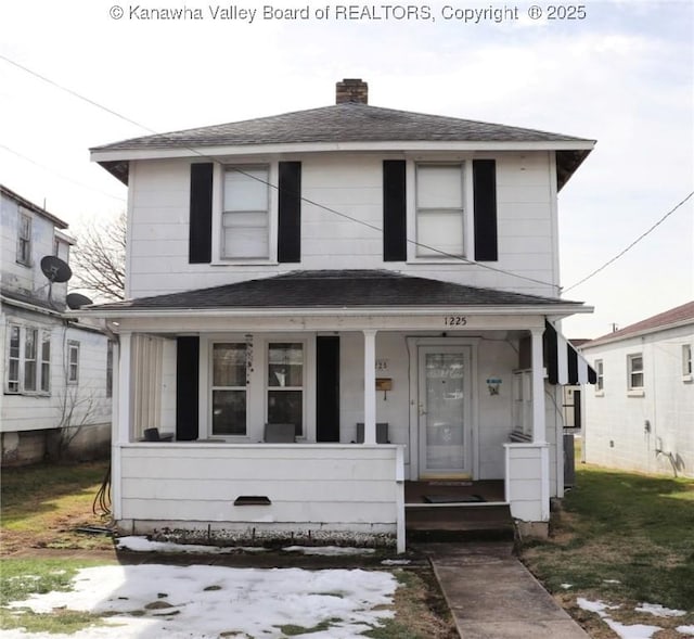 view of front of home featuring covered porch