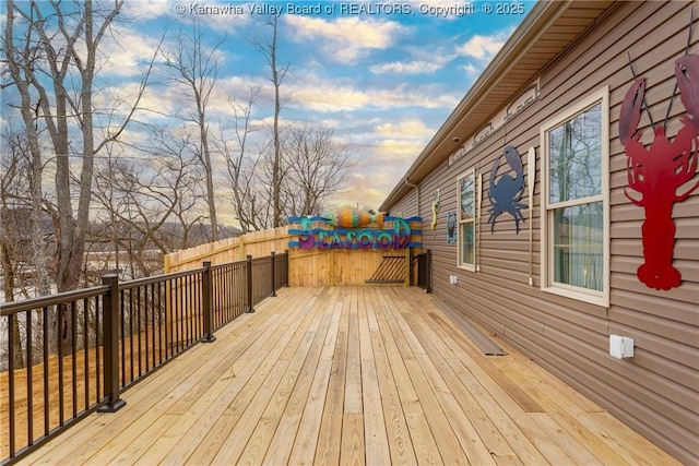 view of deck at dusk