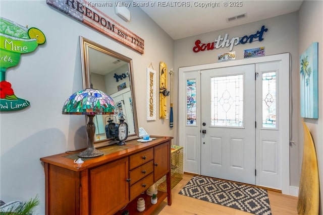 entryway featuring light hardwood / wood-style flooring