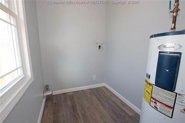 utility room featuring water heater