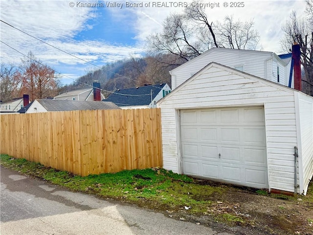 view of garage