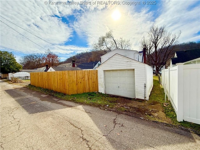 view of garage