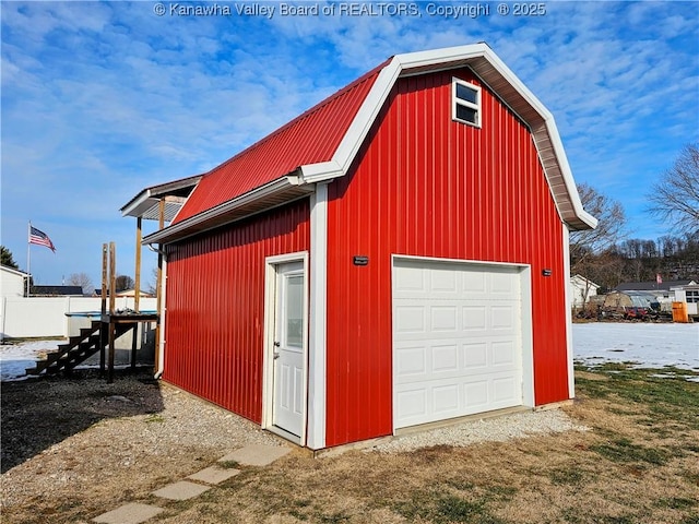 view of garage