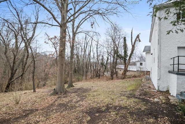 view of yard featuring cooling unit