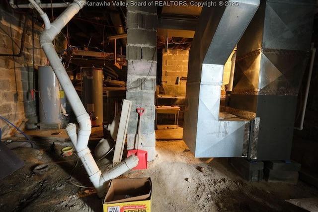 unfinished attic with water heater