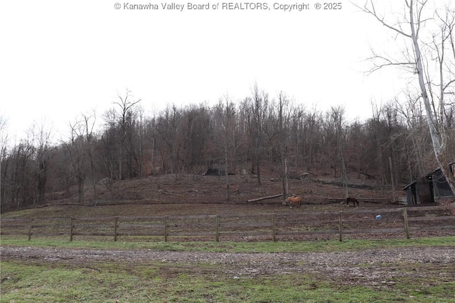 view of yard featuring a rural view