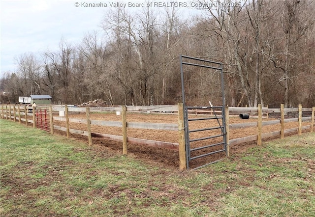 view of yard featuring a rural view