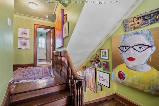 stairway with ornamental molding