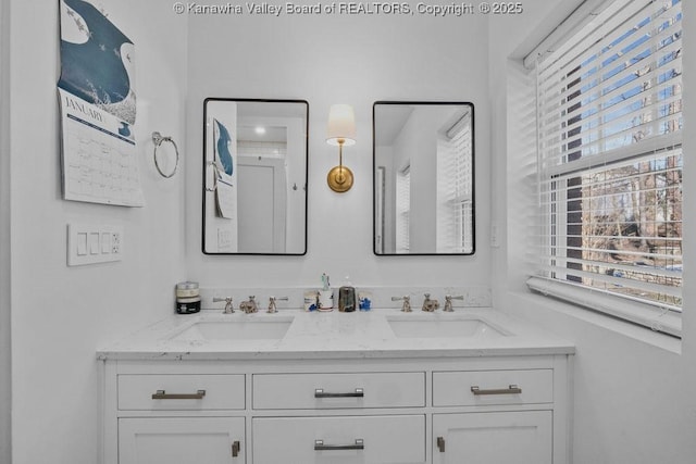 bathroom featuring vanity and a wealth of natural light