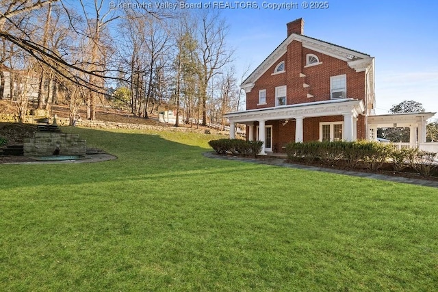 view of yard featuring a porch