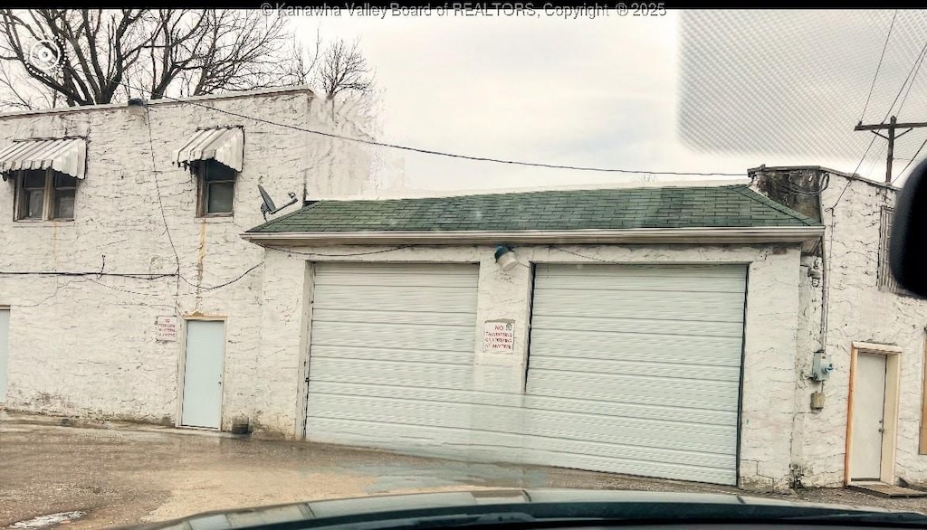 view of garage