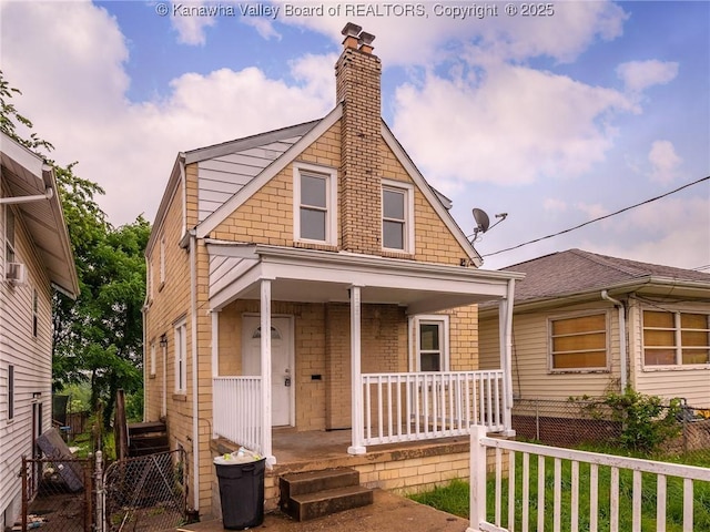 view of front of home featuring covered porch