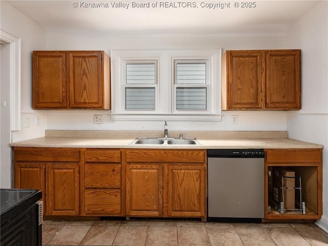 kitchen with stainless steel dishwasher and sink