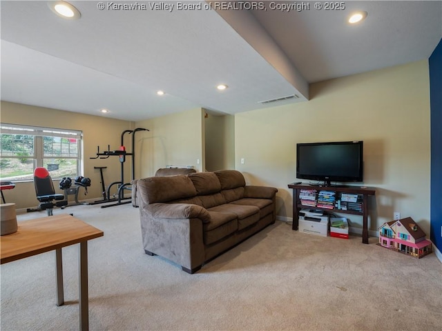 view of carpeted living room