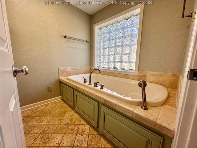 bathroom with a bath