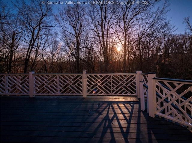 view of deck at dusk