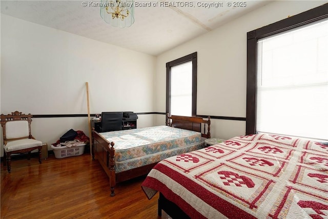 bedroom featuring dark wood-type flooring