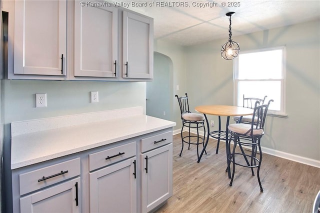 kitchen featuring light hardwood / wood-style flooring