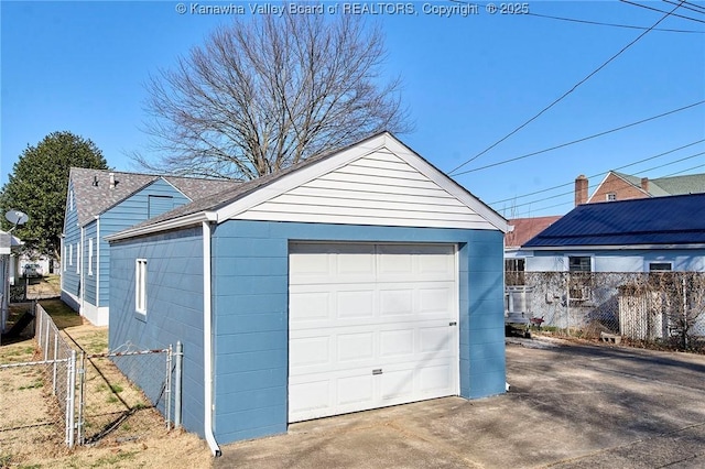 view of garage