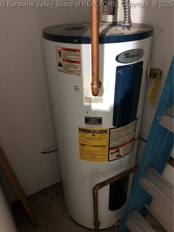 utility room with water heater