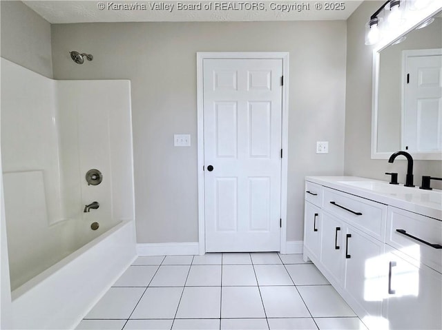 100 Oak Ridge Ln, Huntington, WV 25704 - bathroom featuring tile patterned floors, shower / bath combination, and vanity