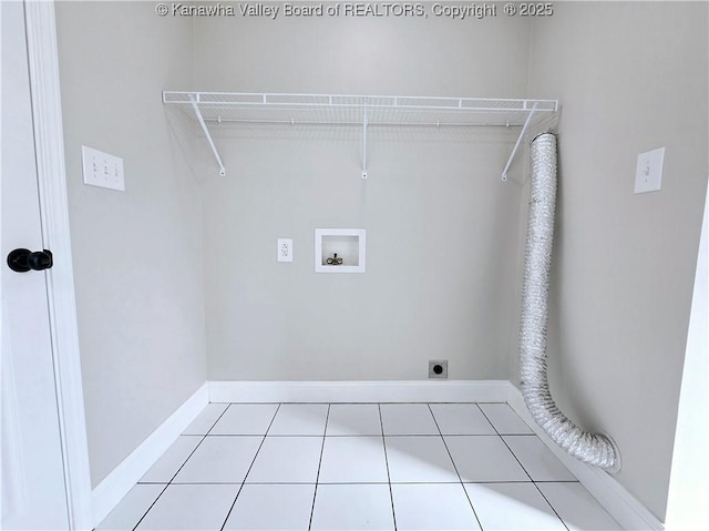 100 Oak Ridge Ln, Huntington, WV 25704 - clothes washing area featuring hookup for a washing machine, hookup for an electric dryer, and tile patterned floors