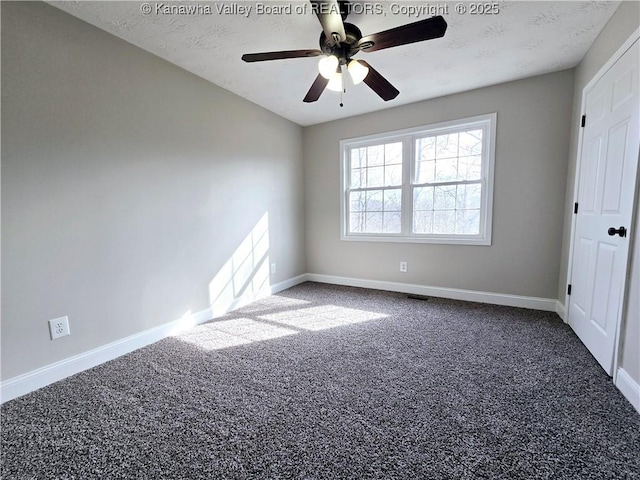 100 Oak Ridge Ln, Huntington, WV 25704 - carpeted spare room featuring ceiling fan and a textured ceiling