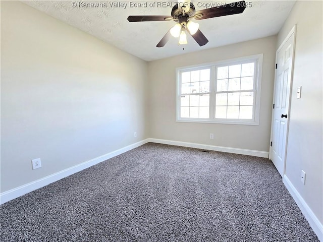 100 Oak Ridge Ln, Huntington, WV 25704 - carpeted empty room with ceiling fan and a textured ceiling