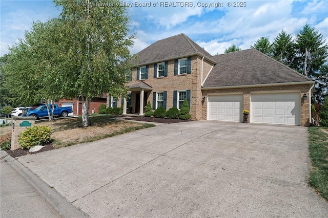 colonial-style house with a garage