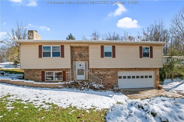 split foyer home with a garage